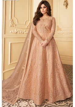 Pink Satin Silk  Designer Gown